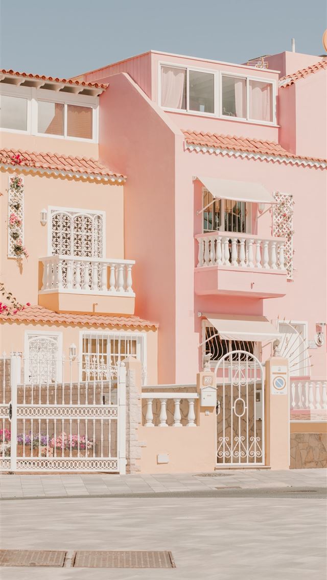 1290x2796 white and pink concrete building - pink iPhone Wallpaper