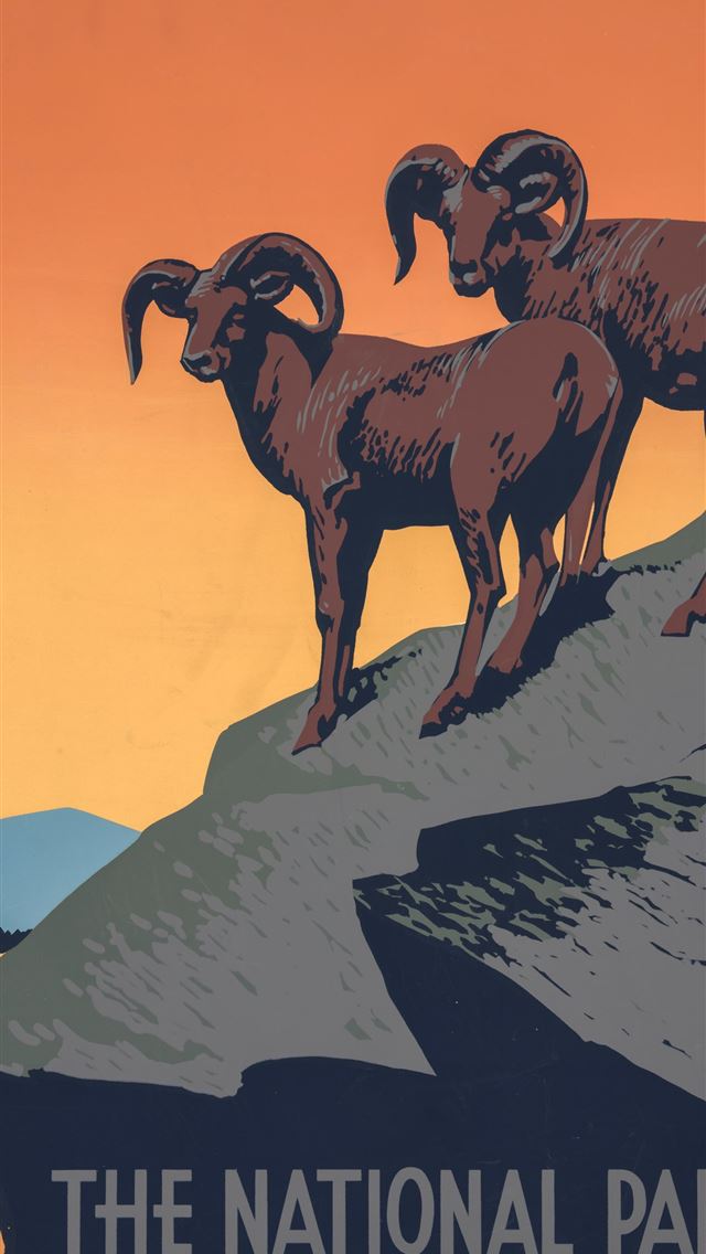 1290x2796 The National Parks Preserve Wild Life WPA poster - illustration iPhone Wallpaper