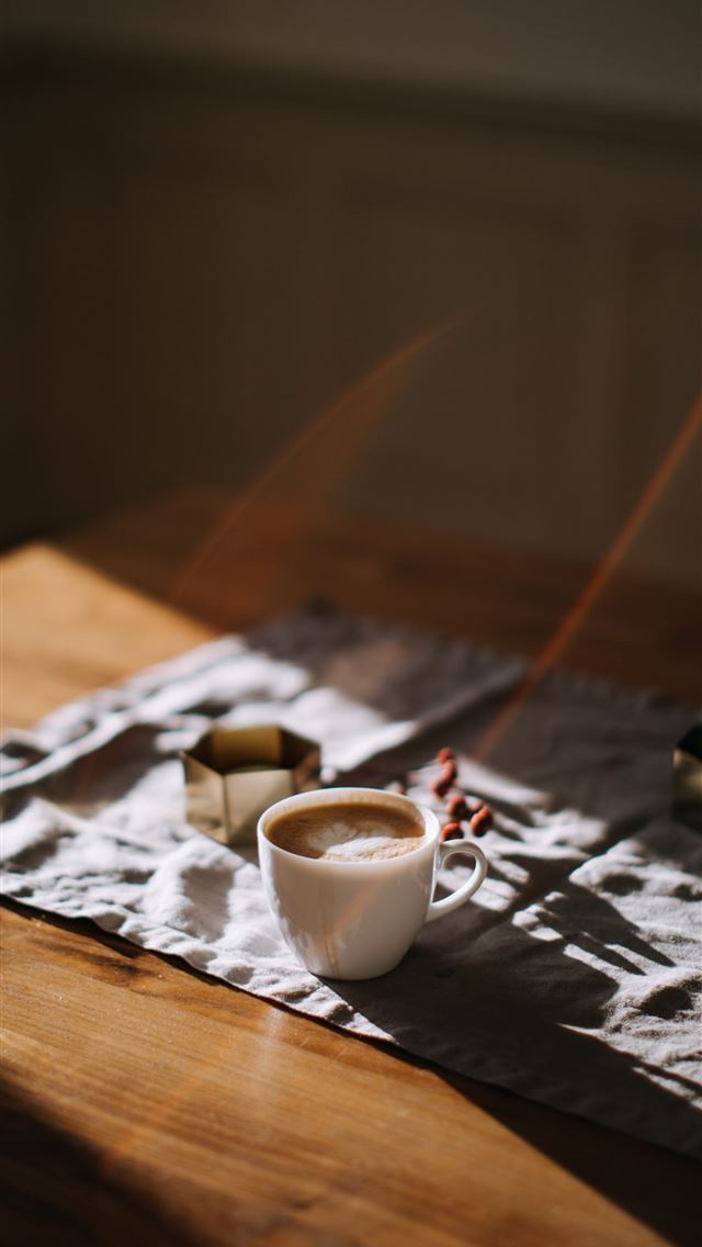 1290x2796 coffee mug on top of tablecloth beside ashtray - sunshine iPhone Wallpaper