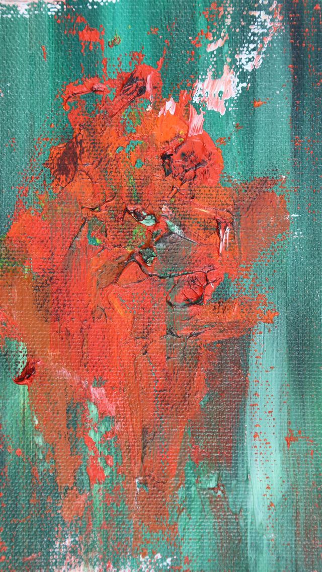 1290x2796 orange white and teal abstract painting - art iPhone Wallpaper