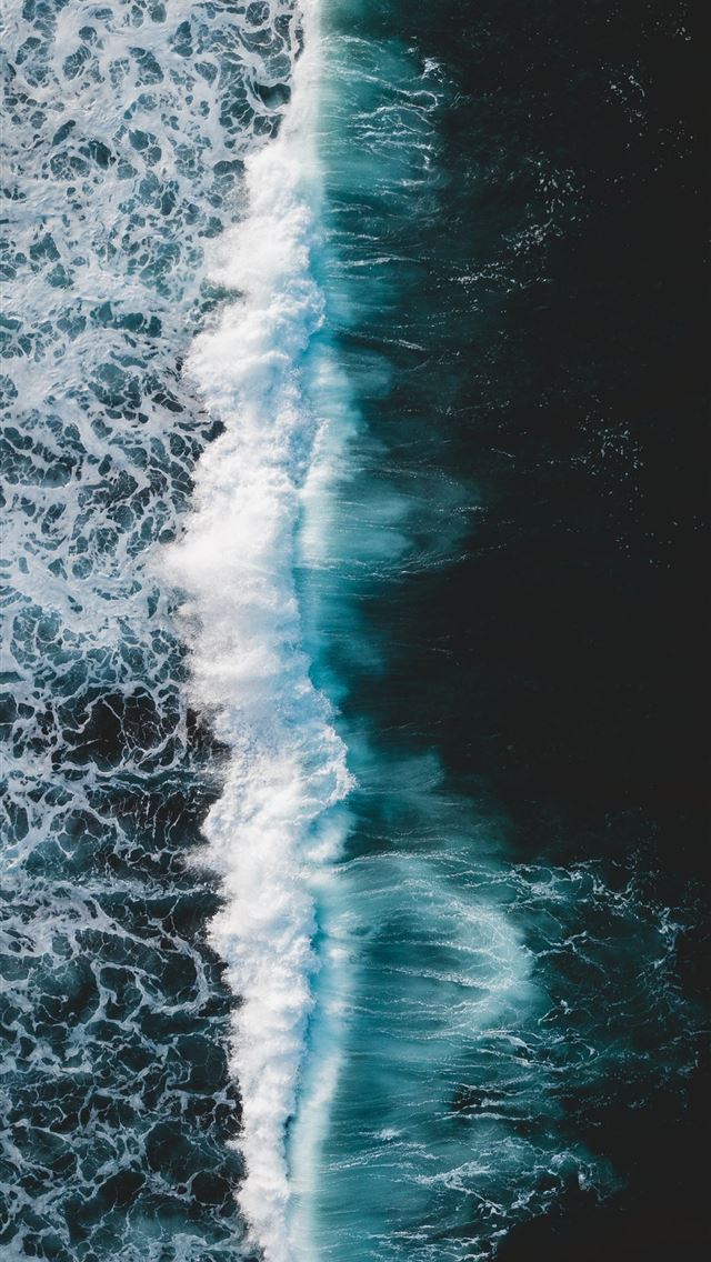 1290x2796 aerial photography of blue body of water - wave iPhone Wallpaper