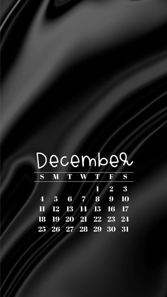 1125x2436 Black Satin With December 2022 Calendar - calendar iPhone Wallpaper