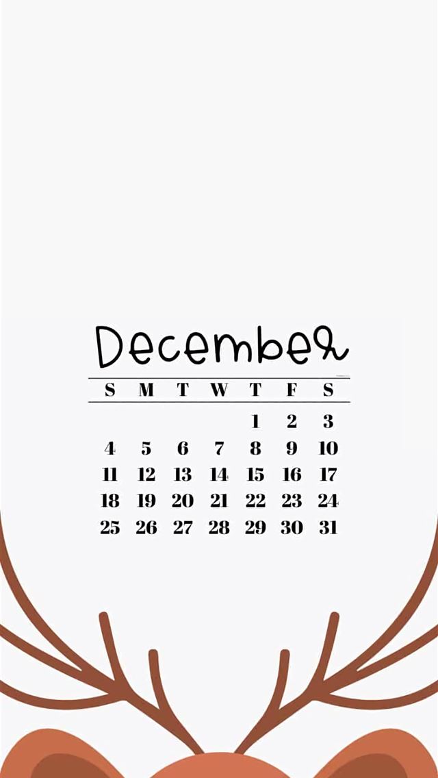 1290x2796 Cute Shy Reindeer With December 2022 Calendar - calendar iPhone Wallpaper