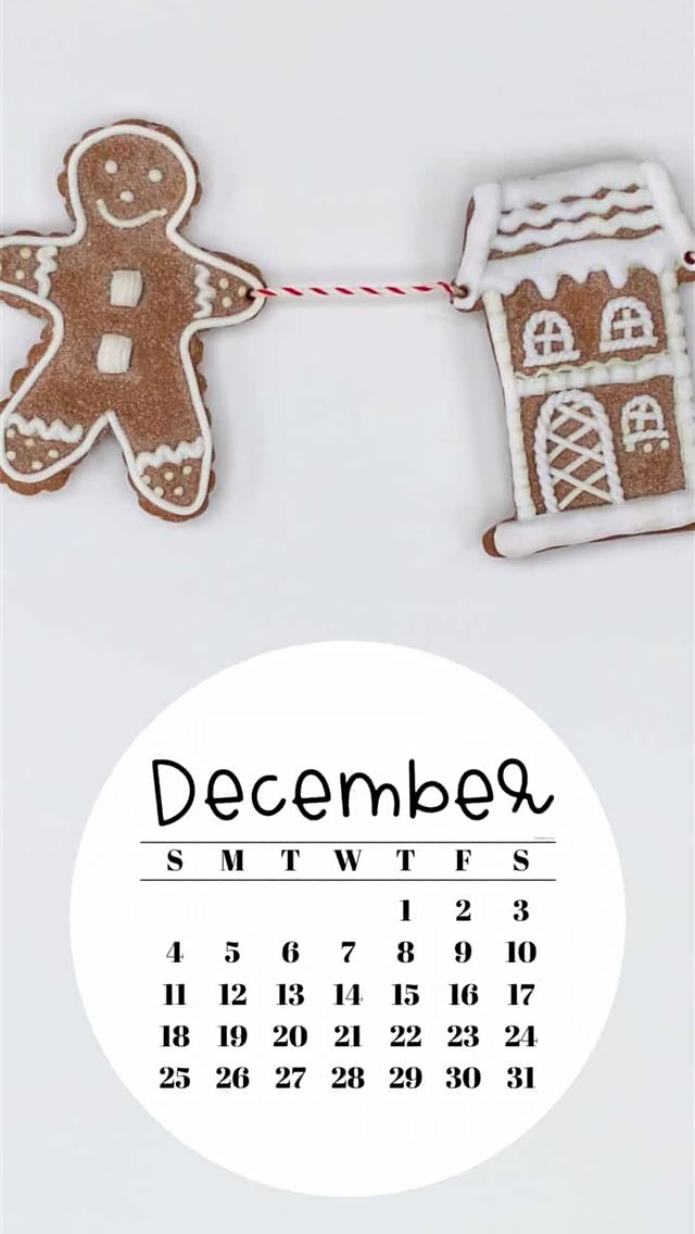 1125x2436 Ginberbread Cookies With December 2022 Calendar - calendar iPhone Wallpaper