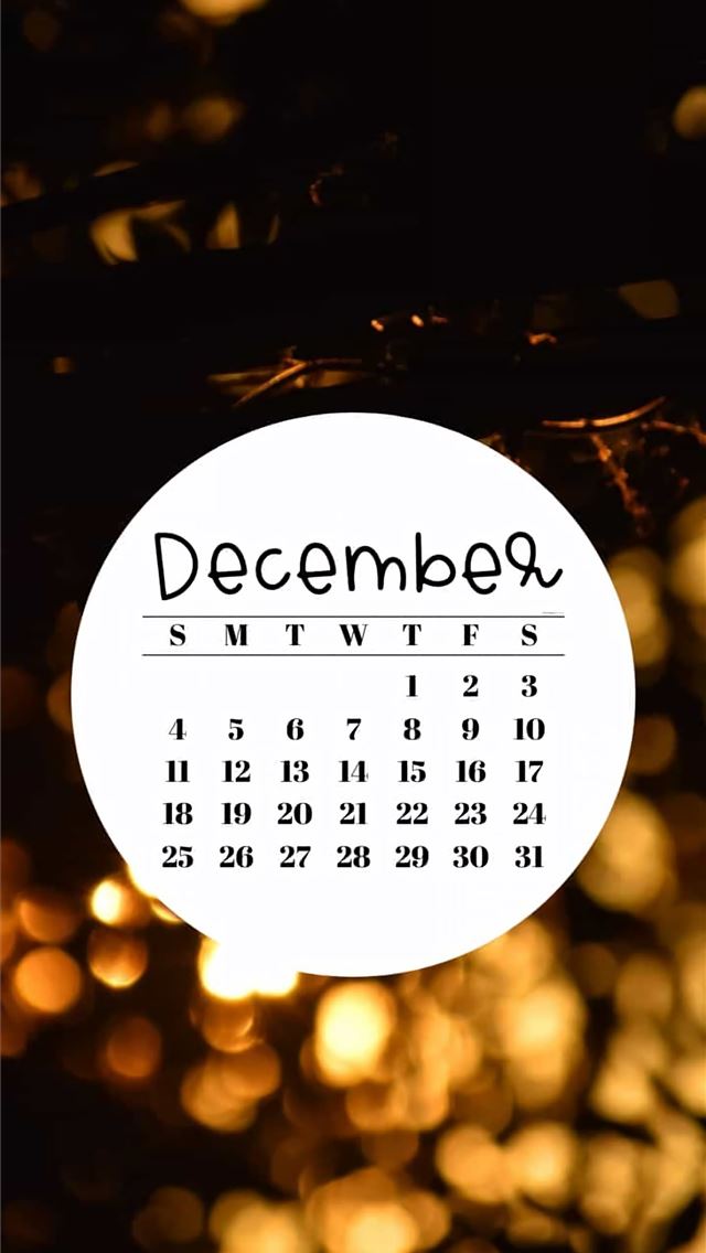 1125x2436 Gold Lights With December 2022 Calendar - calendar iPhone Wallpaper