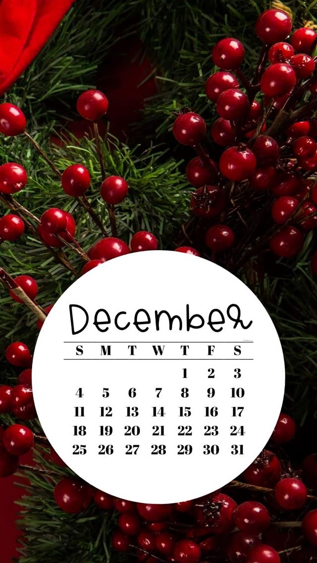 1290x2796 Red Green Mistletoe Decoration Background With Dec... - calendar iPhone Wallpaper