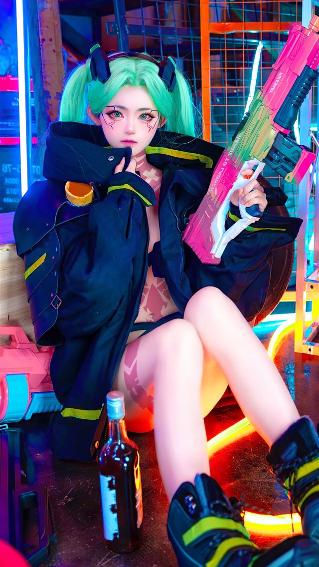 1290x2796 rebecca cosplay game x cyberpunk edgerunners -  iphone 14 Wallpaper