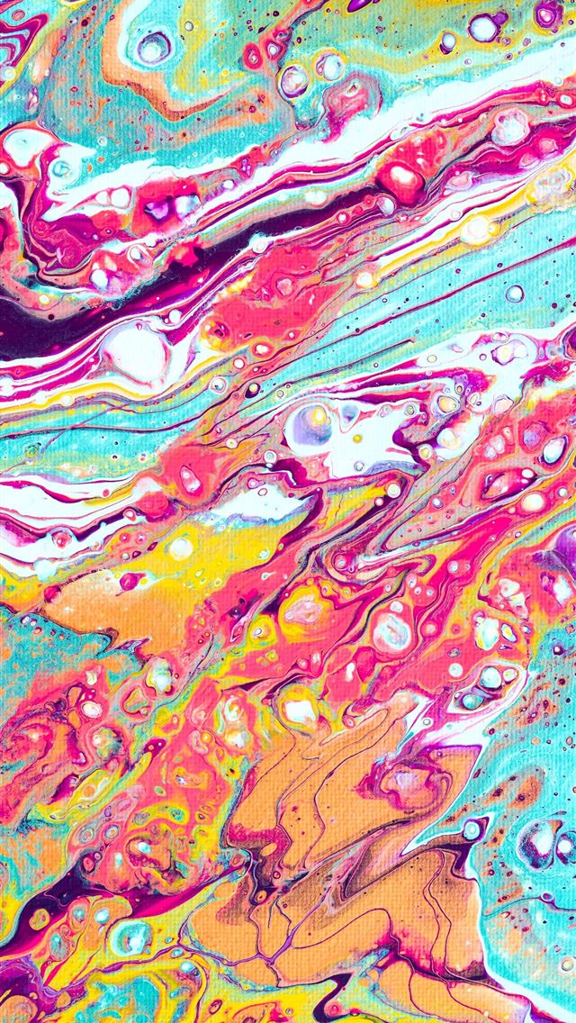 1290x2796 blue red and yellow abstract painting - neon iPhone Wallpaper