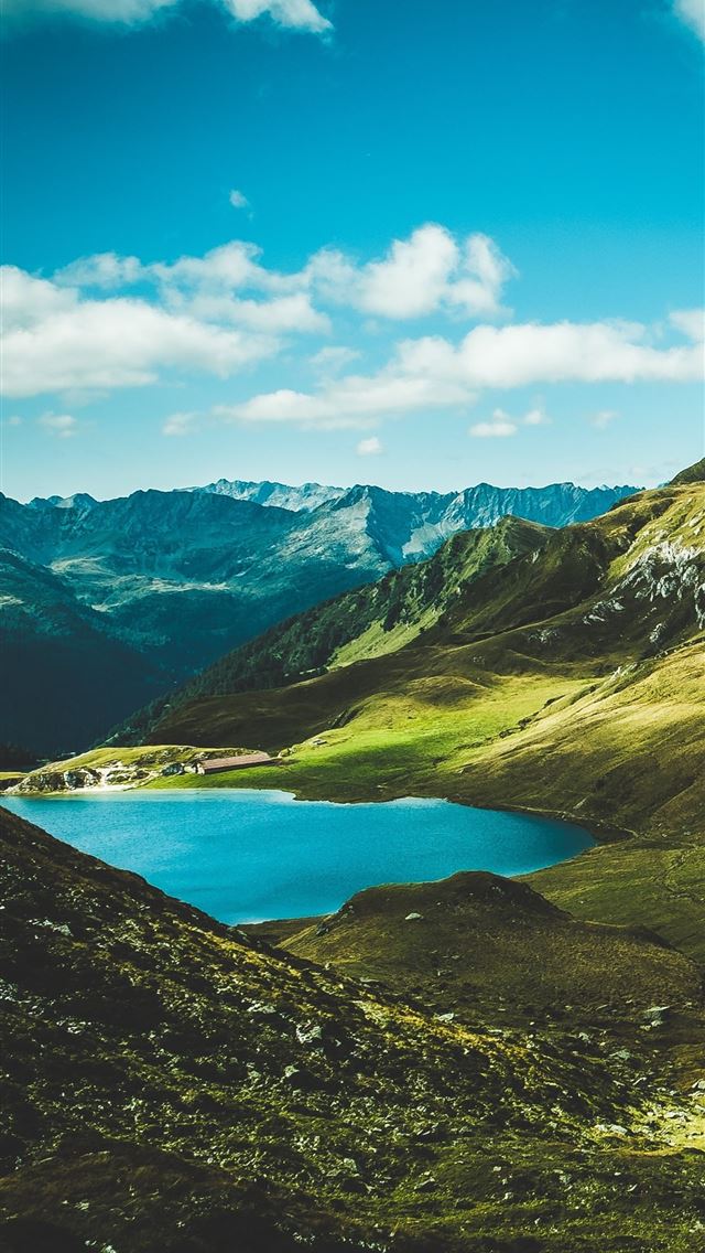 1290x2796 green mountain near lake at daytime - nature iPhone Wallpaper