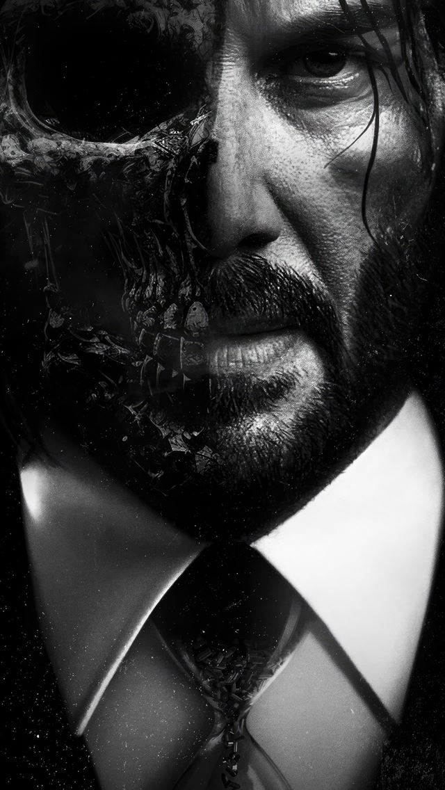 640x1136 john wick x skull 5k -  iPhone Wallpaper