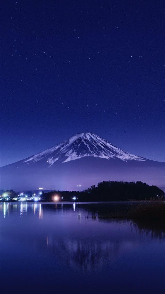 1290x2796 lake kawaguchi at night -  iphone 14 Wallpaper