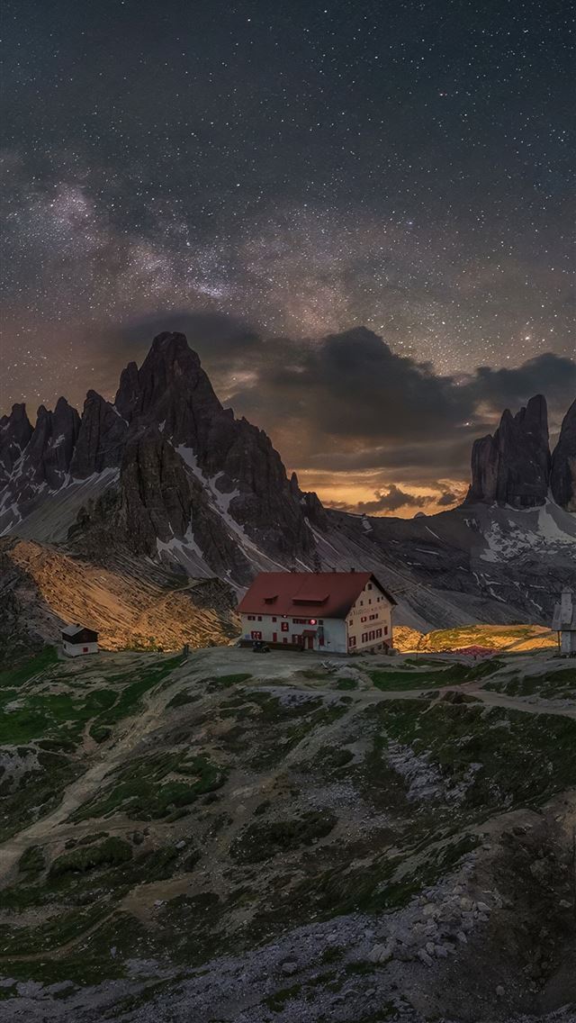 1290x2796 peaks under the milky way 4k - nature iPhone Wallpaper