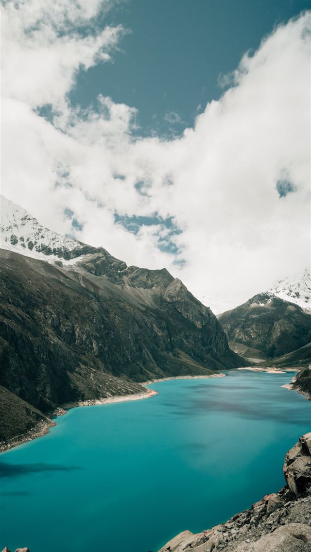 1290x2796 a large body of water surrounded by mountains - cloud iPhone Wallpaper