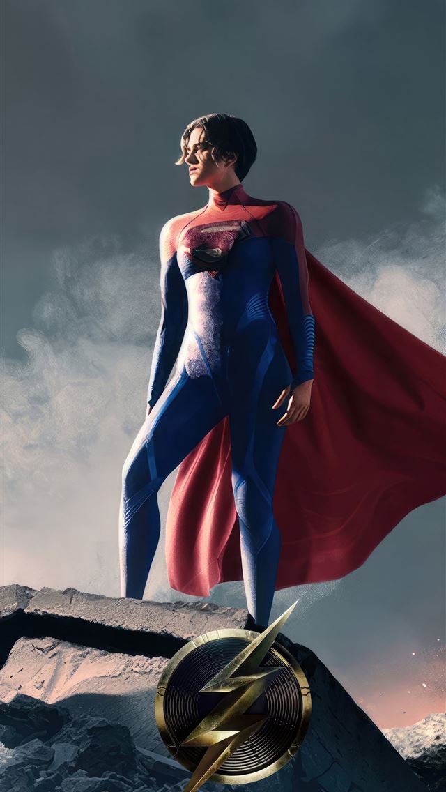 1290x2796 supergirl in the flash movie -  iphone 14 Wallpaper