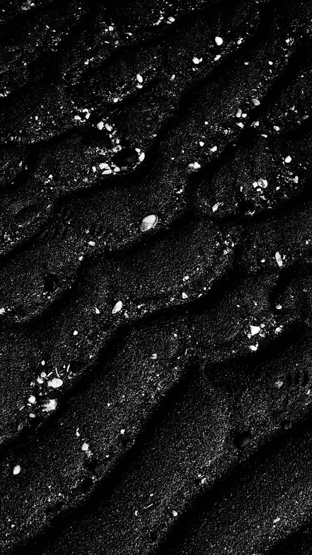 1290x2796 a black and white photo of sand and shells - pattern iPhone Wallpaper
