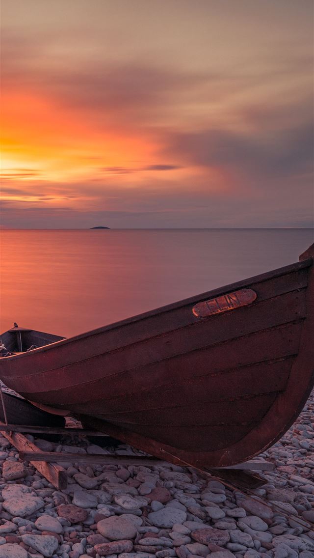 1290x2796 lake boat ocean 5k - nature iPhone Wallpaper