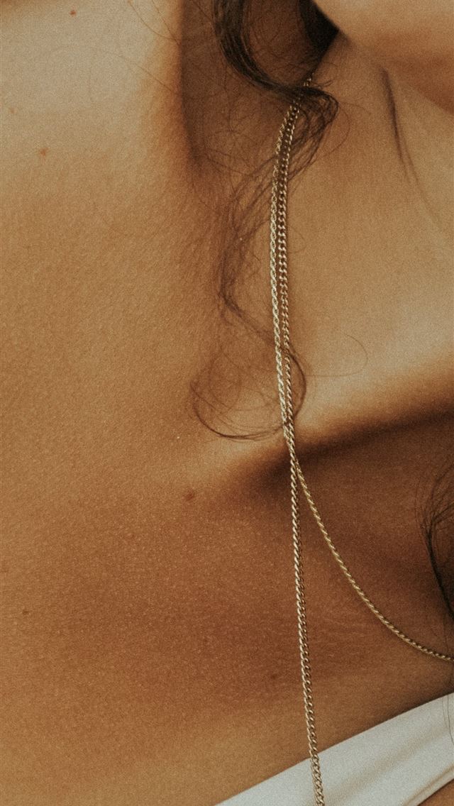 640x1136 woman in white tank top wearing silver necklace -  iPhone Wallpaper