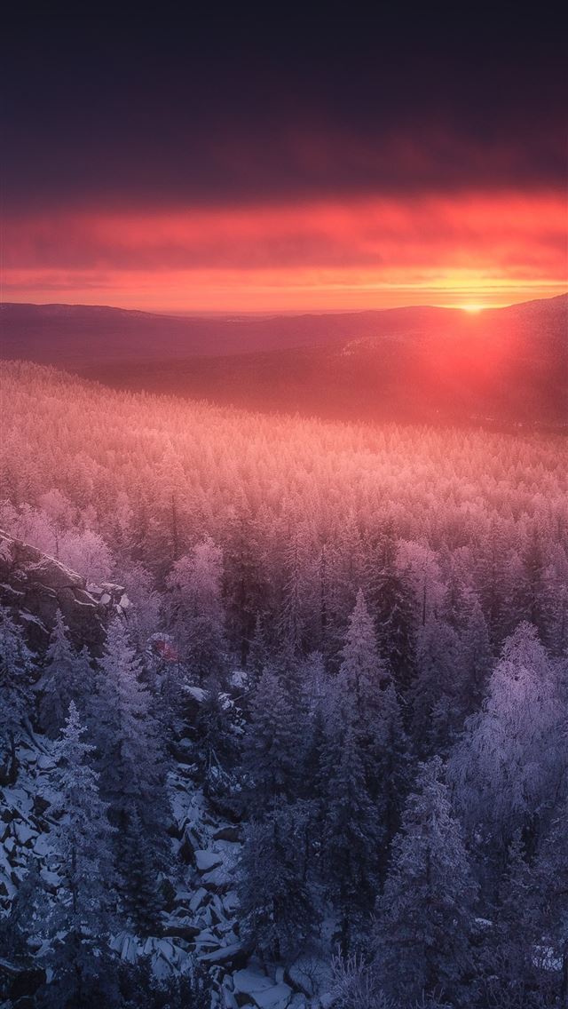 1290x2796 one more sunset in the ural mountains 5k - nature iPhone Wallpaper