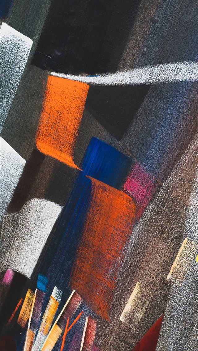 1290x2796 a painting of a cityscape with lots of colors - pattern iPhone Wallpaper