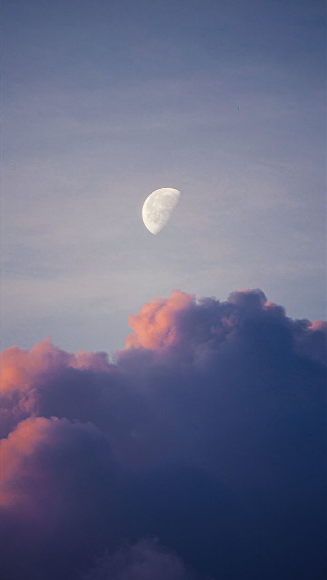 1290x2796 the moon is in the sky above the clouds - sky iPhone Wallpaper