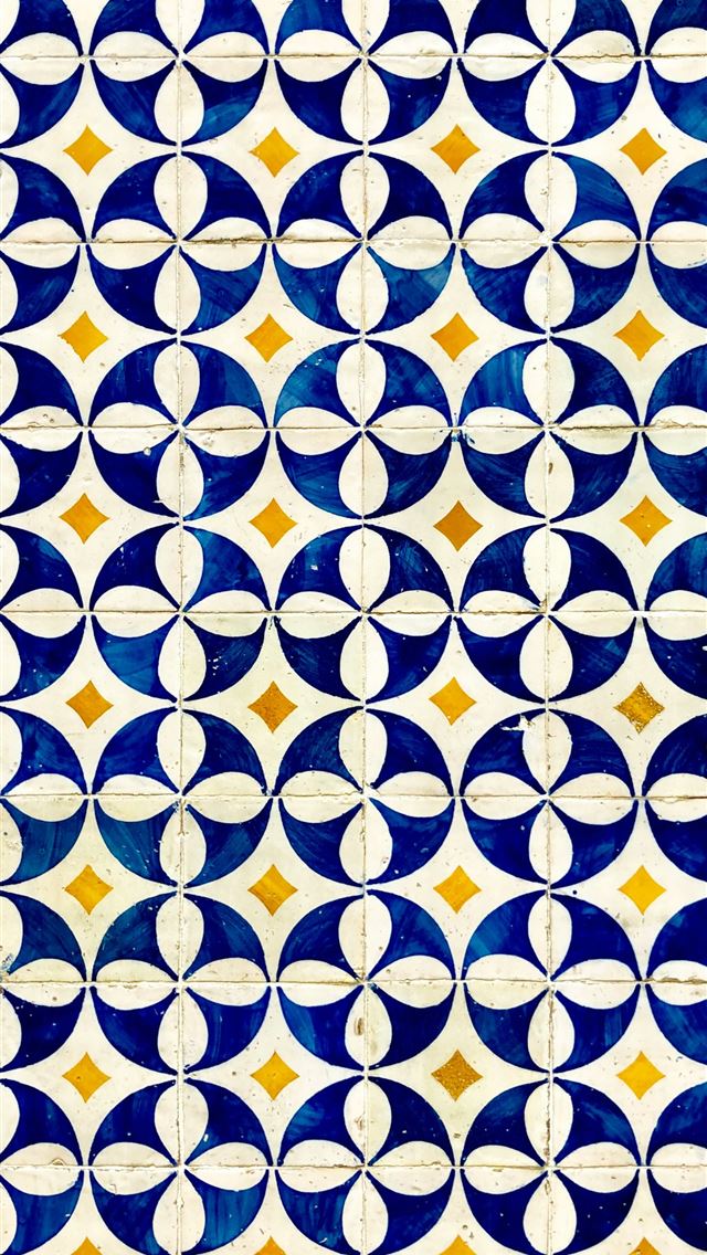 640x1136 a blue and white tile with circles on it -  iPhone Wallpaper