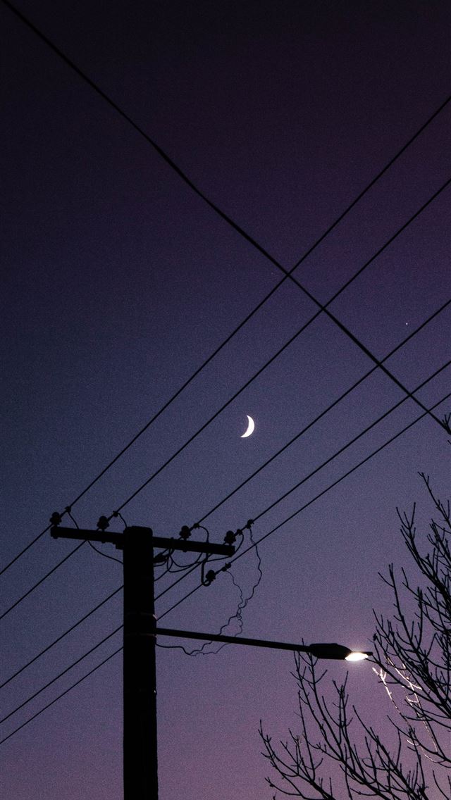 1290x2796 black electric post under blue sky during night ti... - aesthetic iPhone Wallpaper