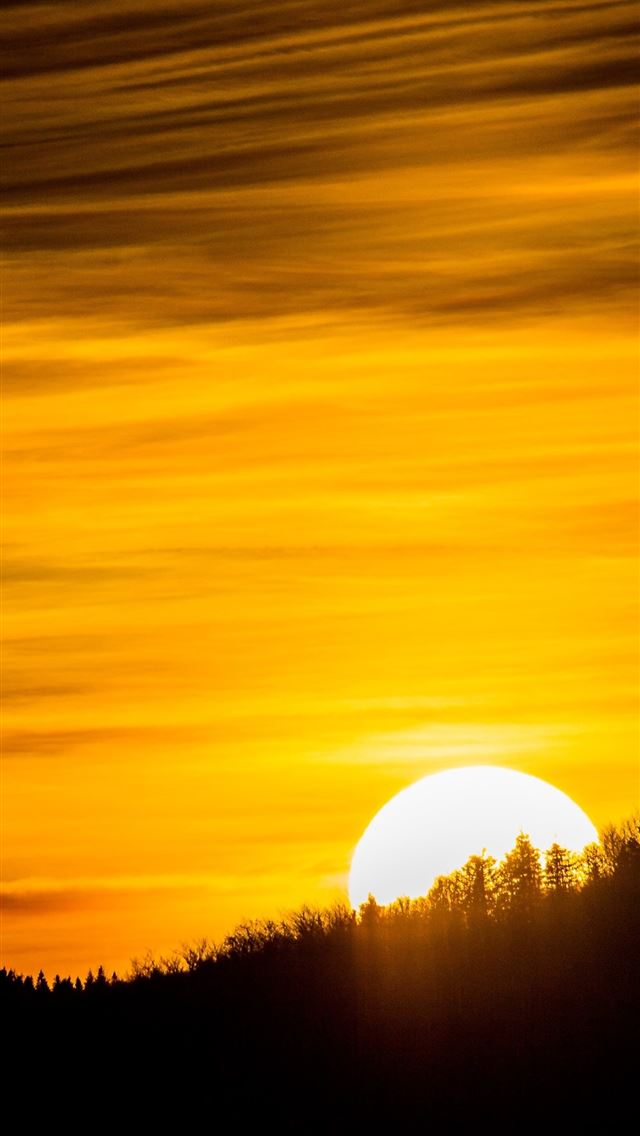 1290x2796 sun is setting over hill on mountains 5k - nature iPhone Wallpaper