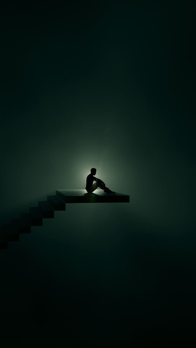 1290x2796 a person sitting on a bench -  iphone 14 Wallpaper