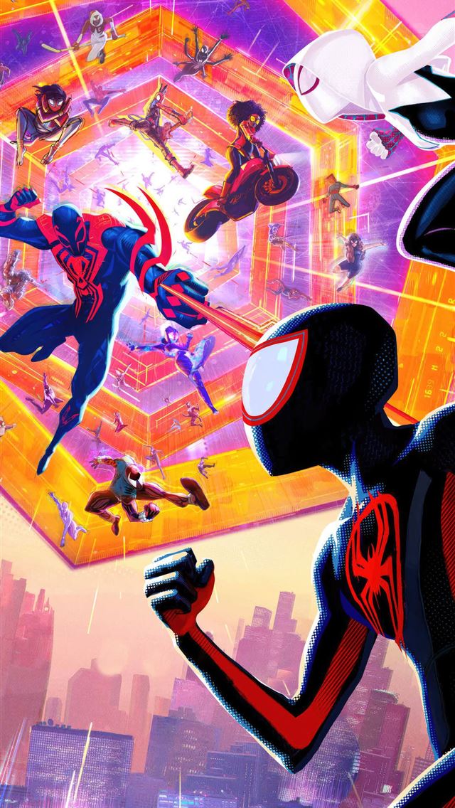 1290x2796 spiderman across the spider verse 4k -  iphone 14 Wallpaper
