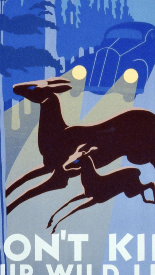 1290x2796 Don't Kill Our Wild Life WPA poster  - deer iPhone Wallpaper
