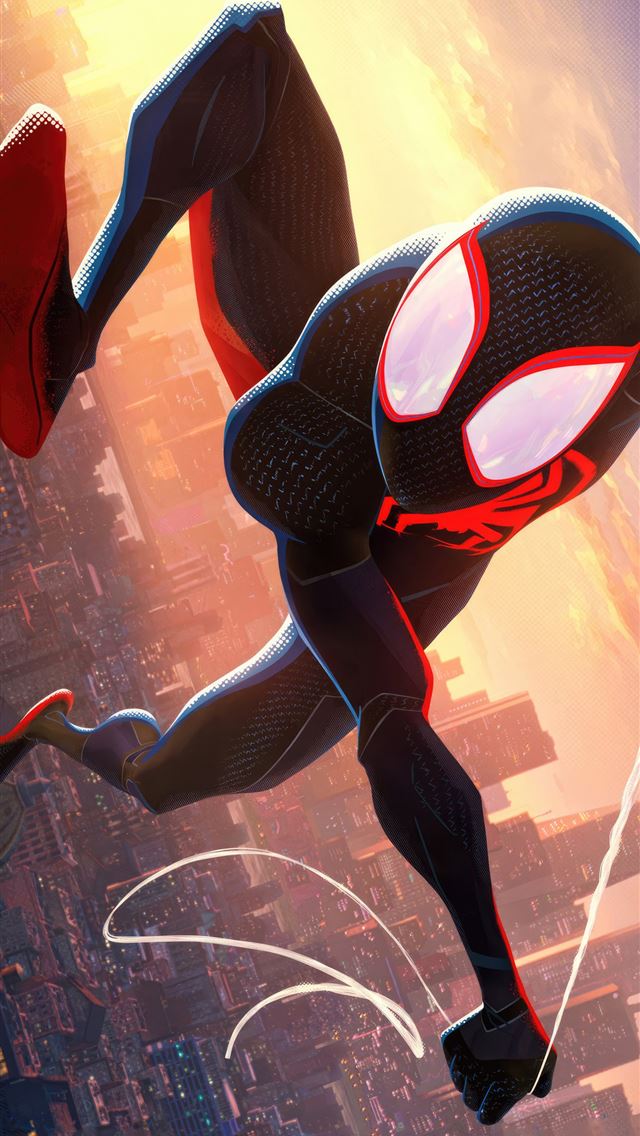 1290x2796 miles morales in spiderman across the spider verse... -  iphone 14 Wallpaper