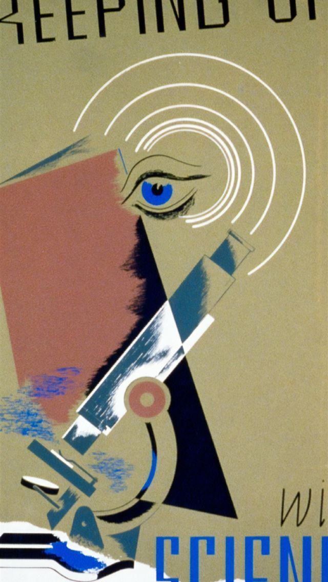 1290x2796 Keeping up with science WPA poster  - yellow iPhone Wallpaper