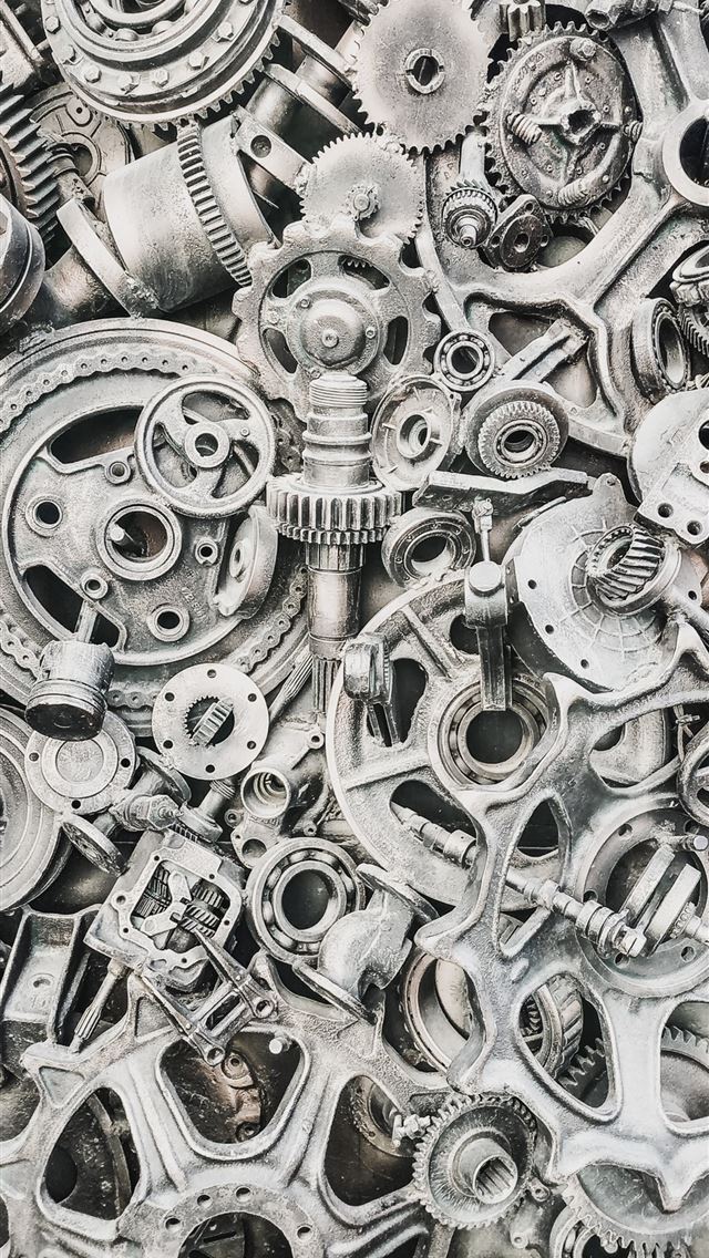 1290x2796 silver and gold round accessory - illustration iPhone Wallpaper