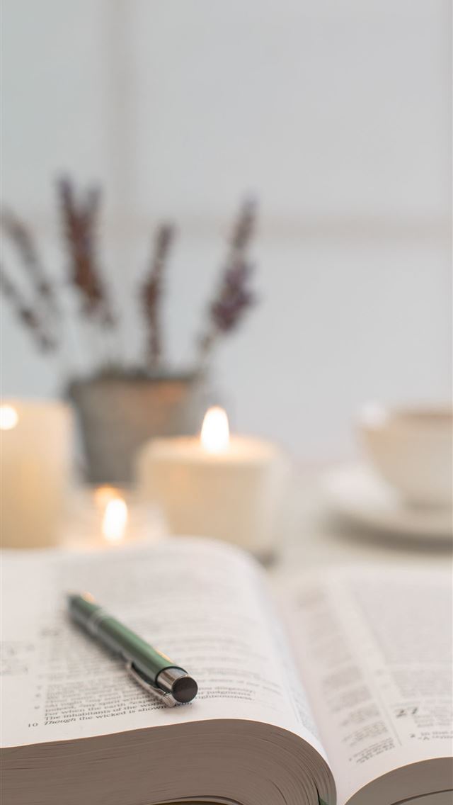 1290x2796 black pen on white book page - bible iPhone Wallpaper
