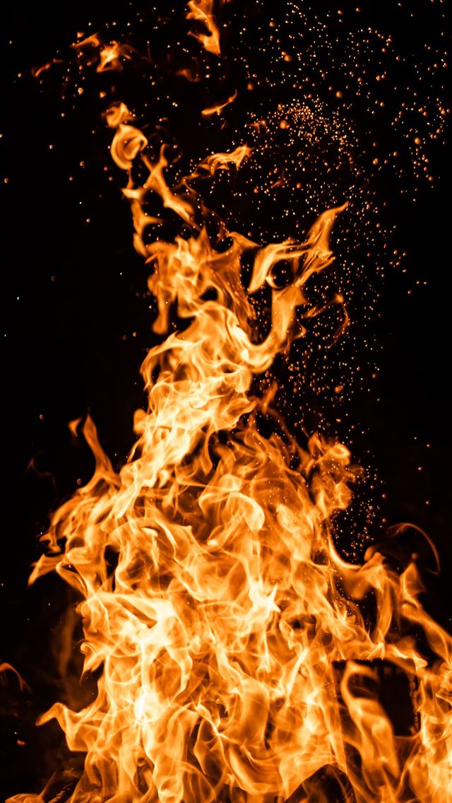 1290x2796 fire in the dark during night time - iphone iPhone Wallpaper