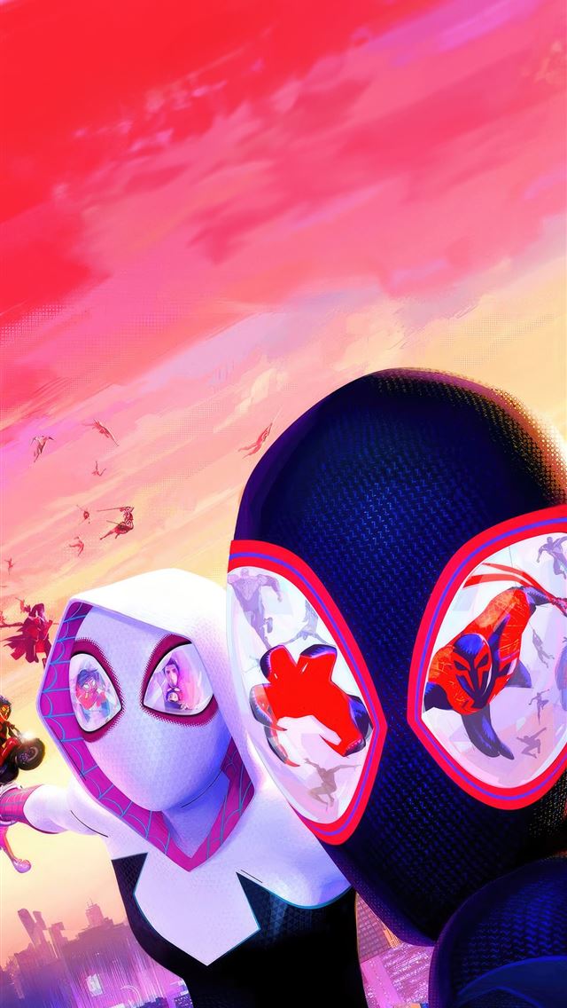 1290x2796 all spidermans in spider man across the spider ver... - movies iPhone Wallpaper