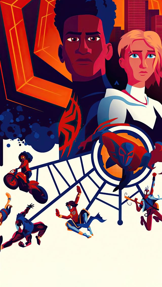 1290x2796 gwen stacy miles morales spiderman 2099 miguel o h... - movies iPhone Wallpaper