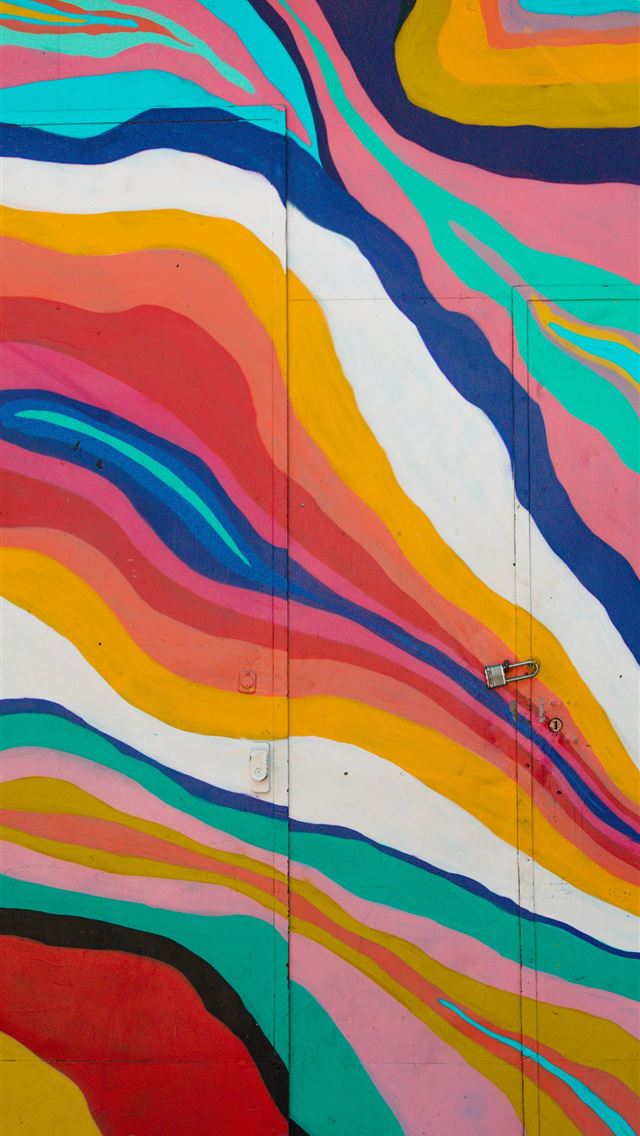 1290x2796 a painting of a multicolored wave on the side of a... - instagram iPhone Wallpaper