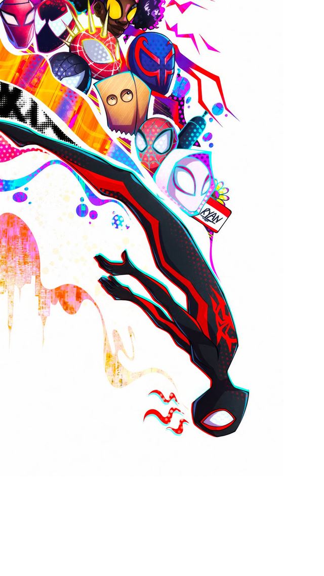 1290x2796 leap of faith across the spiderverse - movies iPhone Wallpaper
