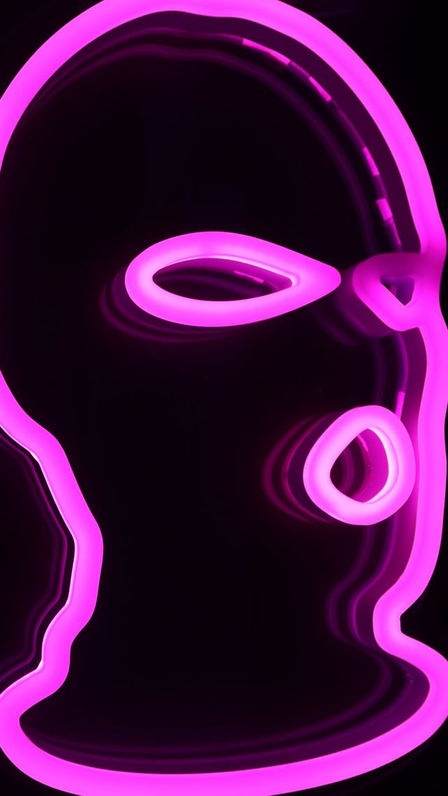1290x2796 black and pink mask -  iphone 14 Wallpaper