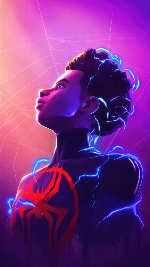 1290x2796 milesmorales spiderman across the spiderverse - movies iPhone Wallpaper