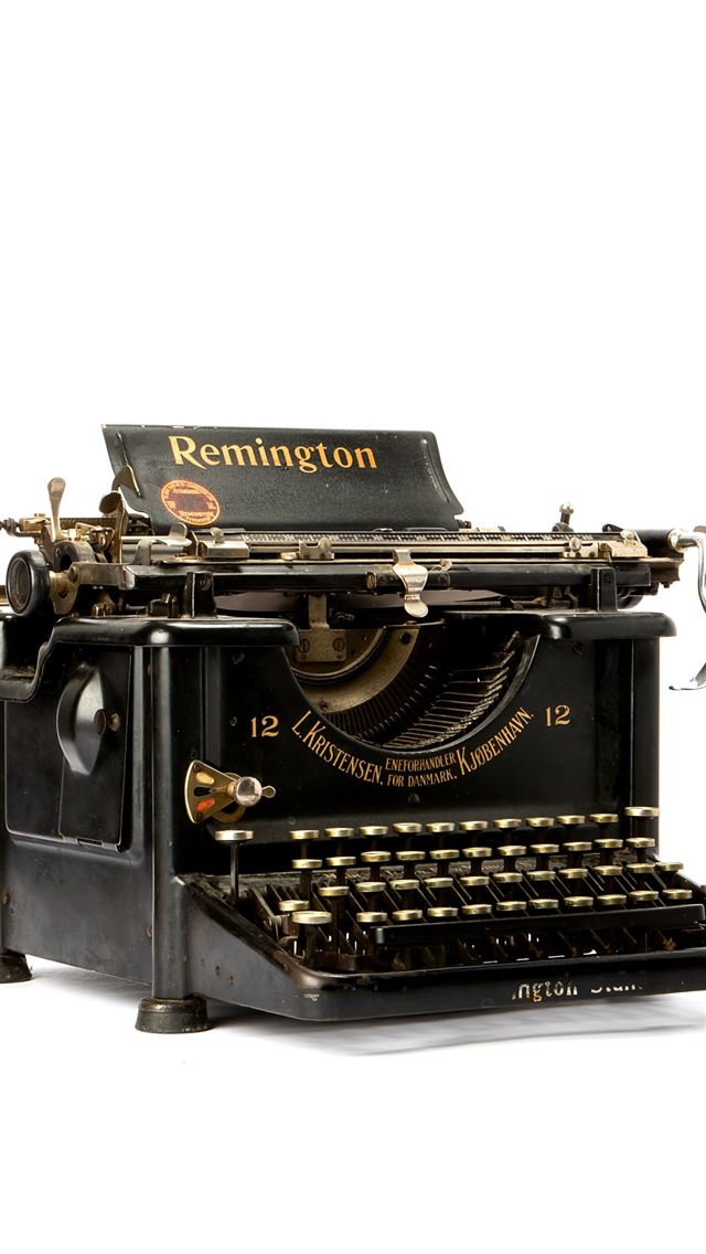 1290x2796 classic black Remington typewriter - books iPhone Wallpaper