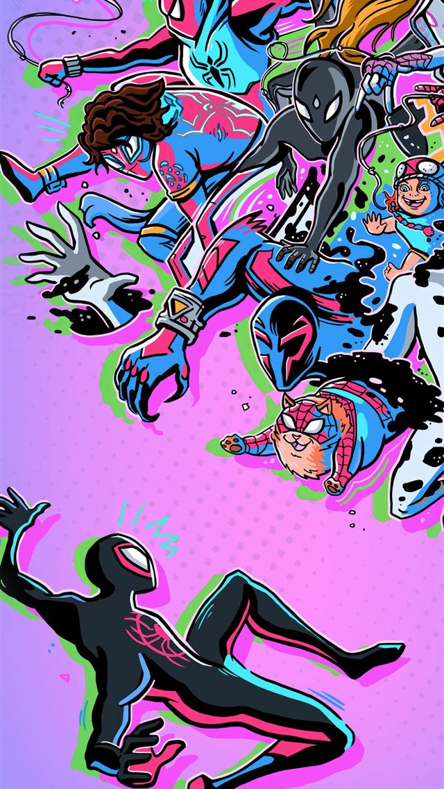 1290x2796 spider man across the spiderverse minimal 4k - movies iPhone Wallpaper