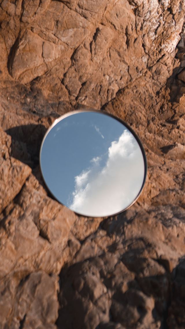 1290x2796 blue and white round ornament on brown rock - circle iPhone Wallpaper