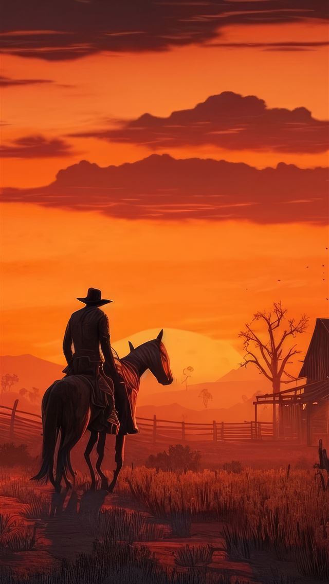 1290x2796 arthur morgan evening ride - games iPhone Wallpaper