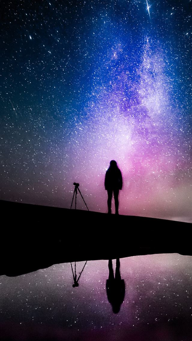 1125x2436 silhouette of person - colors iPhone Wallpaper