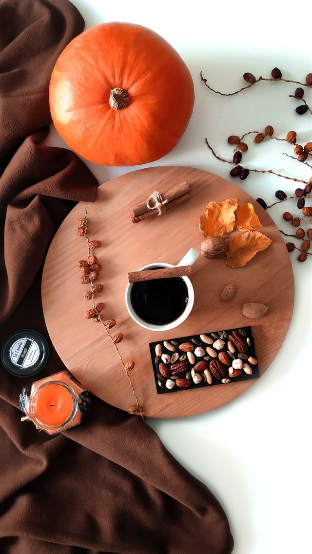 1290x2796 stones on tray on table - pumpkin iPhone Wallpaper