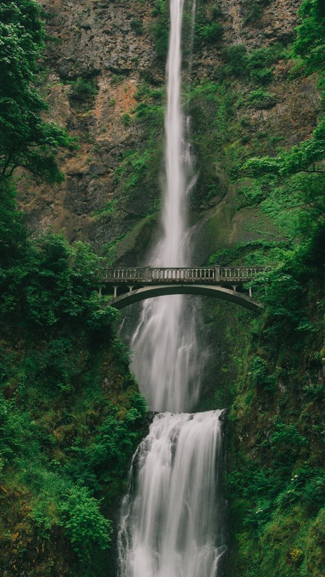 1290x2796 bridge over waterfalls - waterfall iPhone Wallpaper