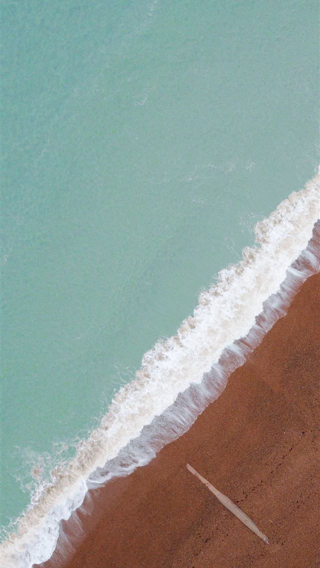 1290x2796 bird's eye view of seashore - teal iPhone Wallpaper