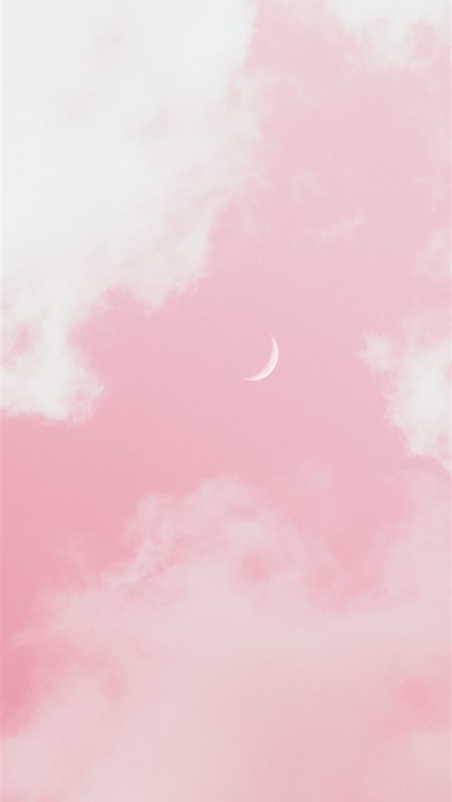 1290x2796 crescent moon in the sky - pink iPhone Wallpaper